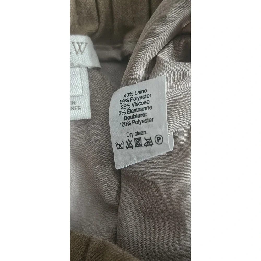 J.CREW Prominent‎ elastic scrunch waistline Laine wool blend lined womans 00